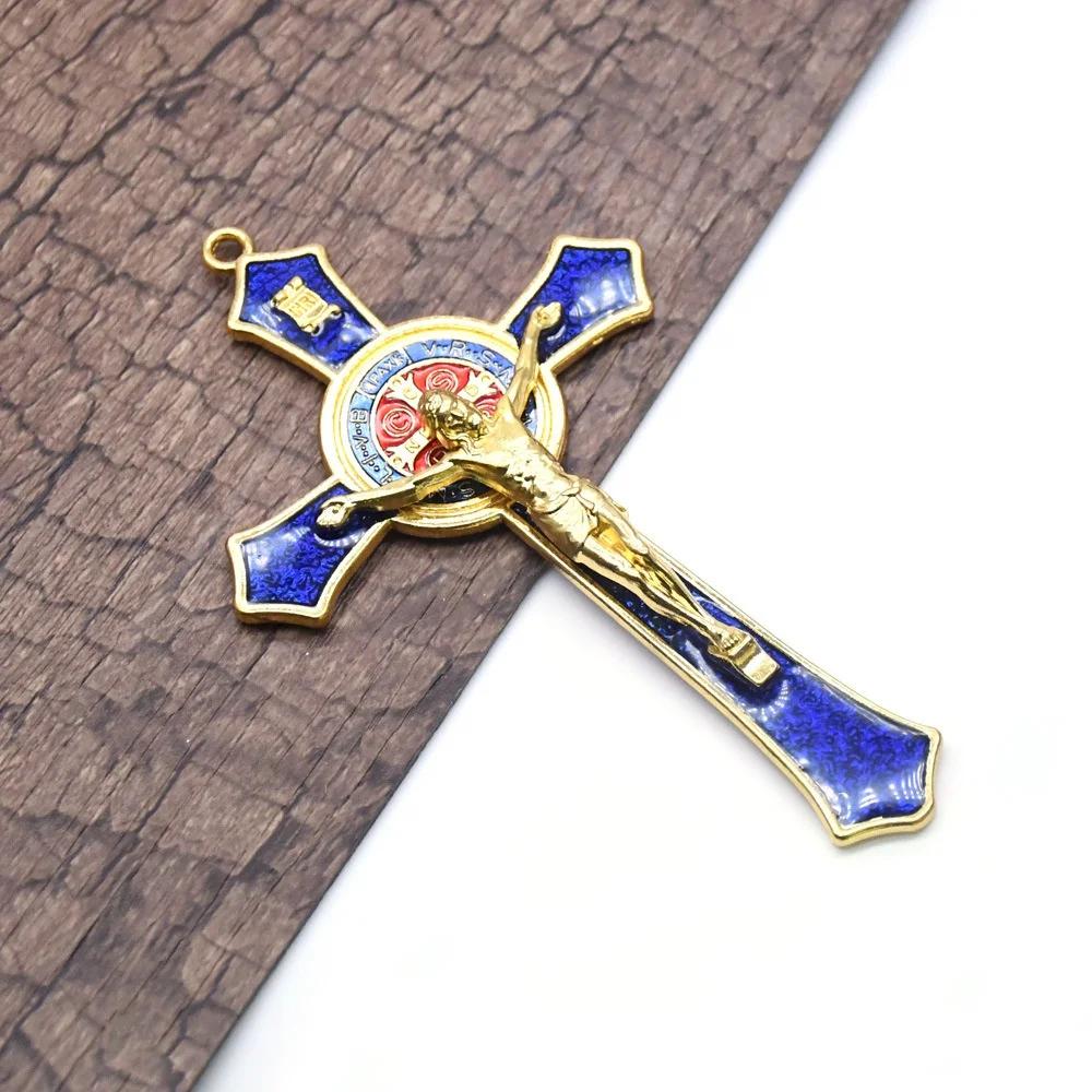 12*7cm Saint Benedict Cross Jesus Christ Cross Pendant Religion Pray Decoration Supplies