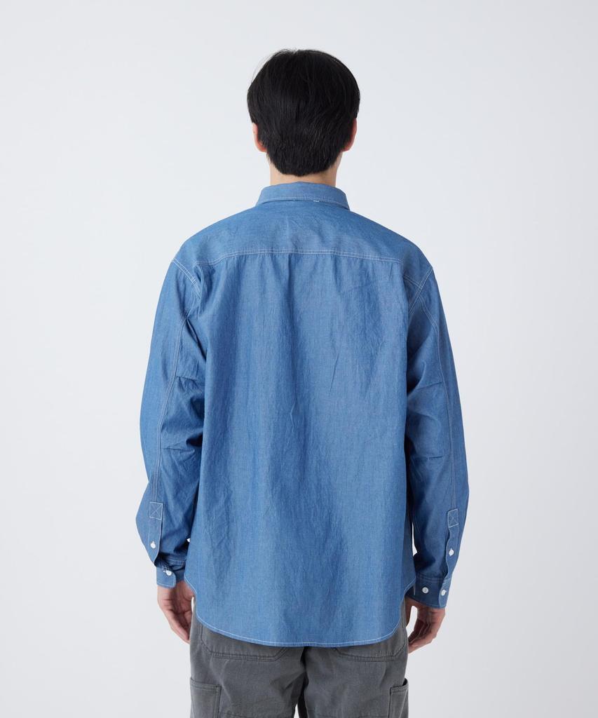 Chambray Work Shirt Tops Shirt Long Sleeve BLUE M [Snow Peak] SH-26SU003 Men's Women's