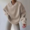 Autumn and Winter Women's Casual Loose Sportswear Pullover, Fashionable Round Neck Long Sleeved Solid Color Versatile Sweatshirt
