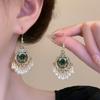 Beaded Ethnic Style Earrings Hook Piercing Exaggerated Tassel Earrings Hipster