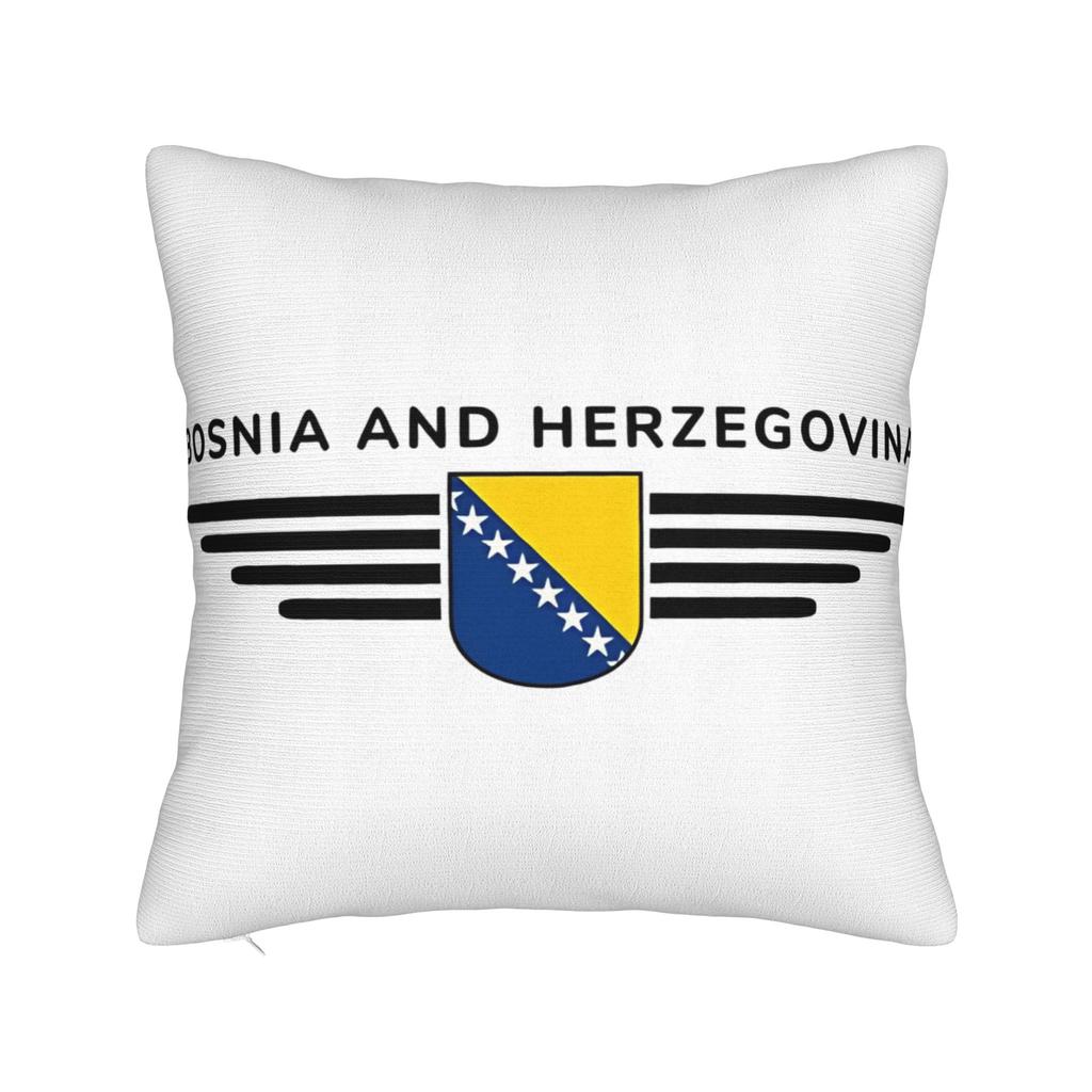Flag Of Bosnia Herzegovina Pillow Case Comfy Pillow Cover Cute Funny Cushion Cover For Office Car Home Decor