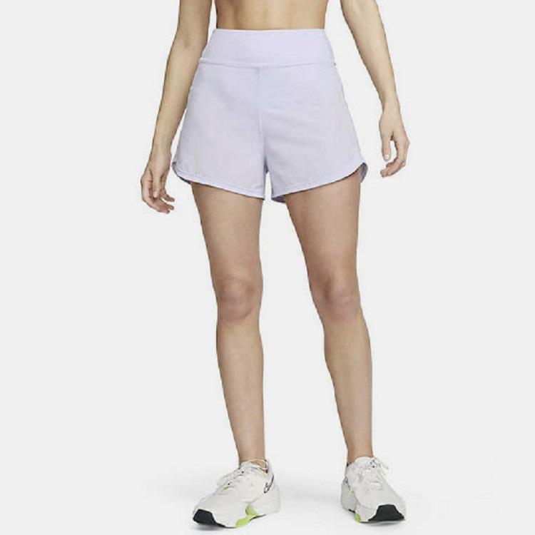 Nike SS23 Solid High-Waisted Sports Shorts Women shorts Light-Purple DX6019-536