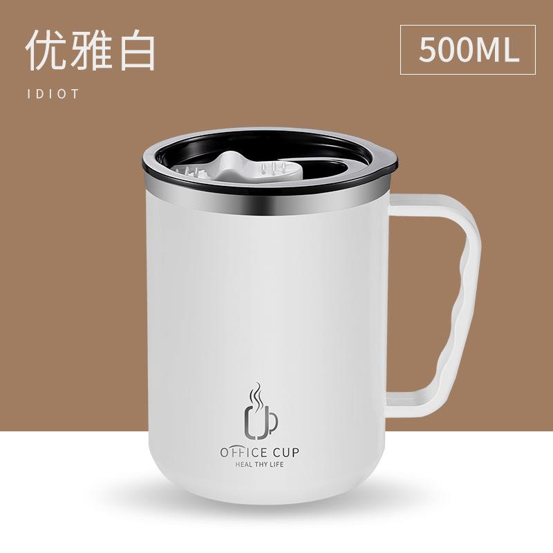 304 Stainless Steel Double-Layer Thermos Cup Office Coffee Cup With Handle Tea Cup Gift