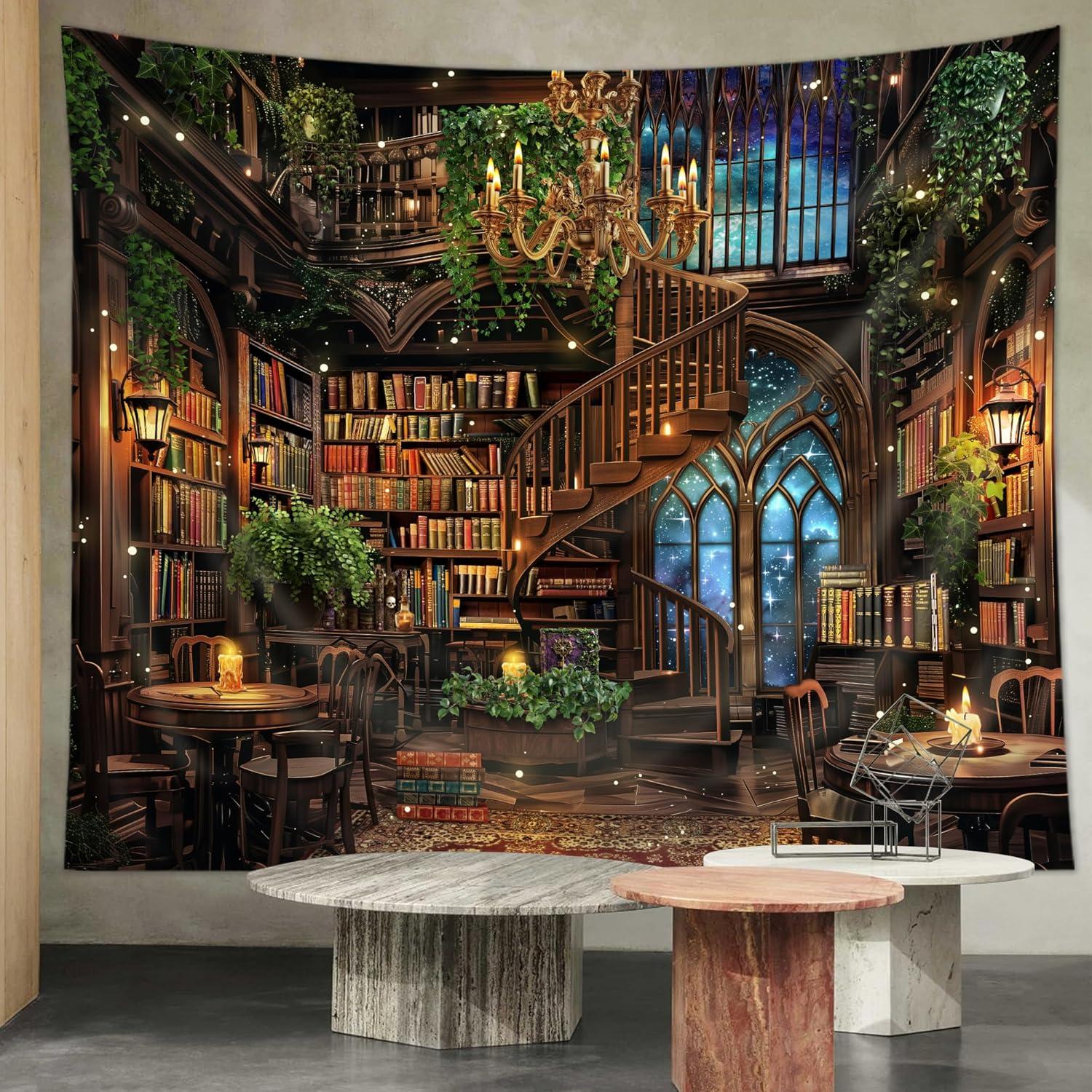 Tapestry of the Fairy Tale of the Magic Library riyidecor 75x100