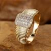 Vintage Goudkleur Geometrische Vierkante Ringen voor Vrouwen Mode Zirkoon Verlovingsring Party Sieraden Cadeaus