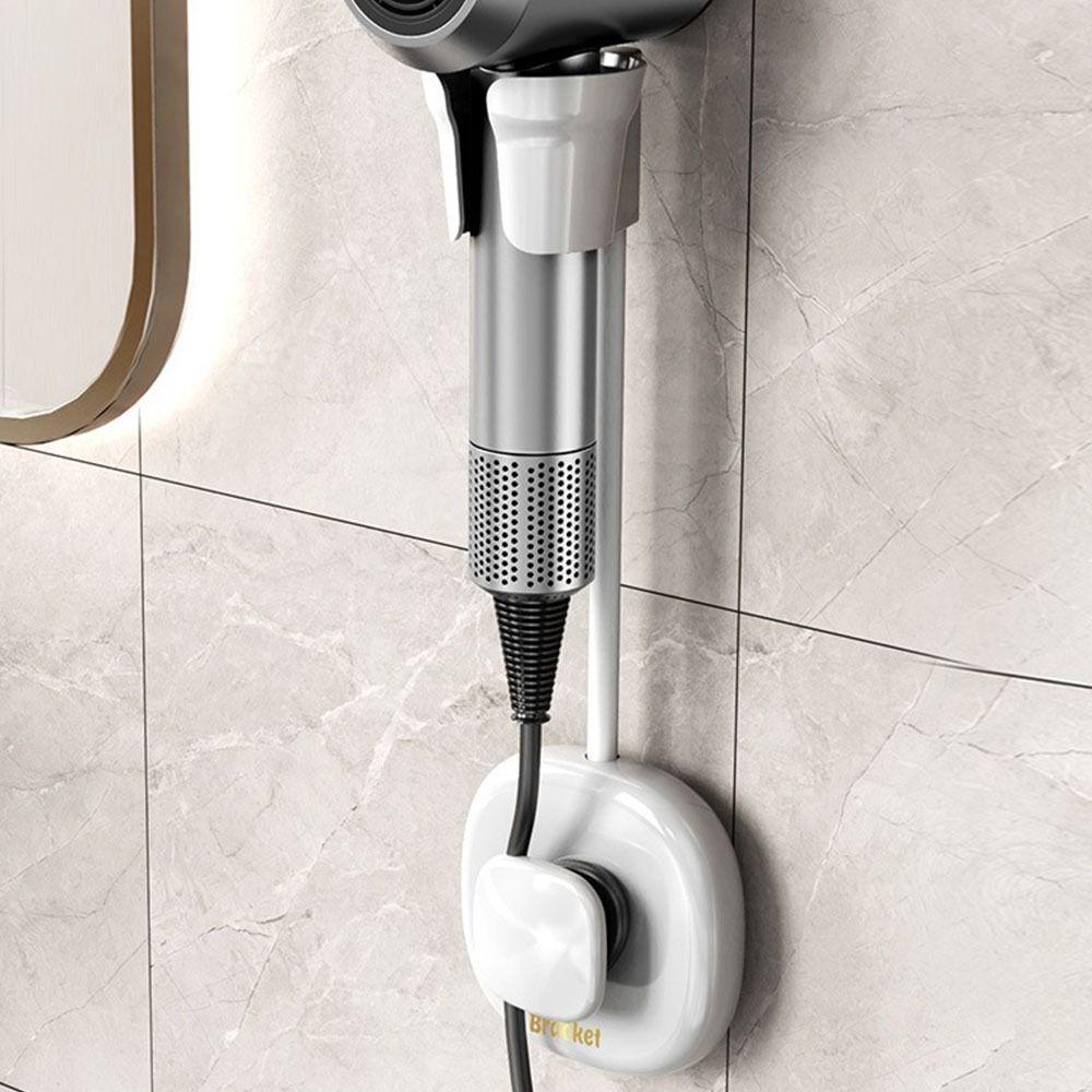 No Punching Hair Dryer Holder Wall Mounted Shower Bracket Universal Hair Dryer Bracket Lazy