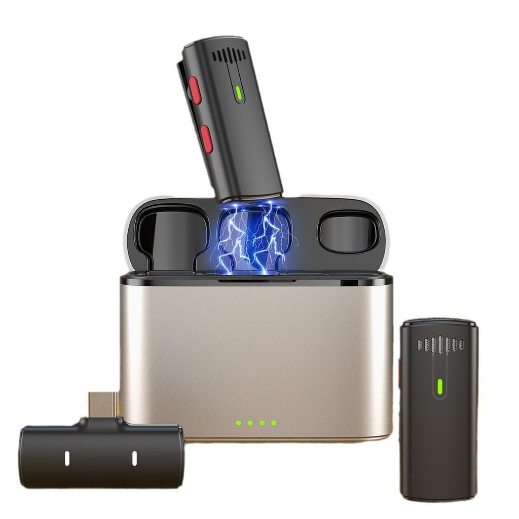 K10 Wireless Lavalier Microphone with Charging Case for Live Streaming and Audio Recording