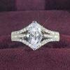 Huitan Trendy Luxury Marquise Cut Ring Female Bright Zirconia Finger Accessories for Engagement Bridal Wedding Band