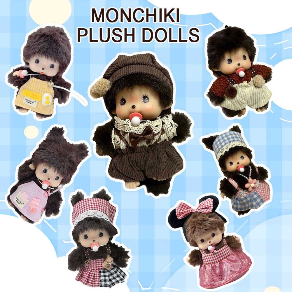 15Cm Mengqiqi Plush Doll Pendant City Series Pp Cotton Monkey Plush Doll Cute Hand Puppet Doll Birthday Gift Plush Toy