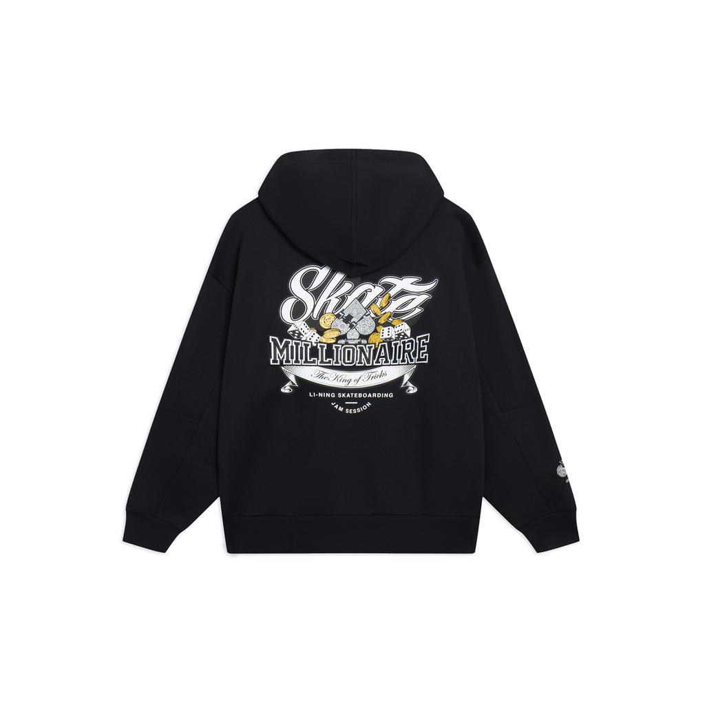 Li Ning Sweatshirts Unisex Black Hooded Moderate Regular AWDT223-3