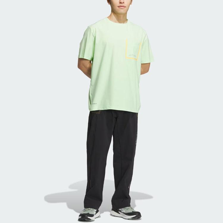 Adidas National Geographic Dwr Pants Letter Pattern Print Outdoor Hiking Knit Sports Pants Men Pants Black IS9528