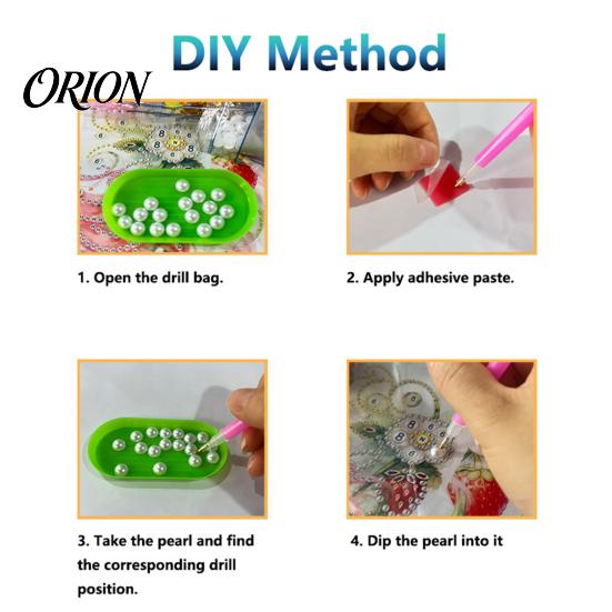 Decorative Tabletop Craft Ornaments Luxury Faux Pearl Rhinestone Painting Kit, 25x25cm DIY Resin Art with Animal Stress Relief Hobbies Floral