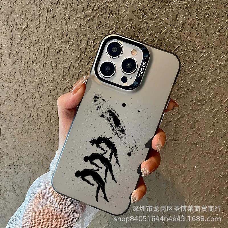 The new foreign trade model is suitable for Apple 15 colored silver iPhone14promax creative 13/11 matte 16 protective case 17.