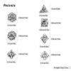 7 Pcs White Leaf Flower Metal Dice Hollow Metal Polyhedral Dice Set Suitable For Role-Playing Game