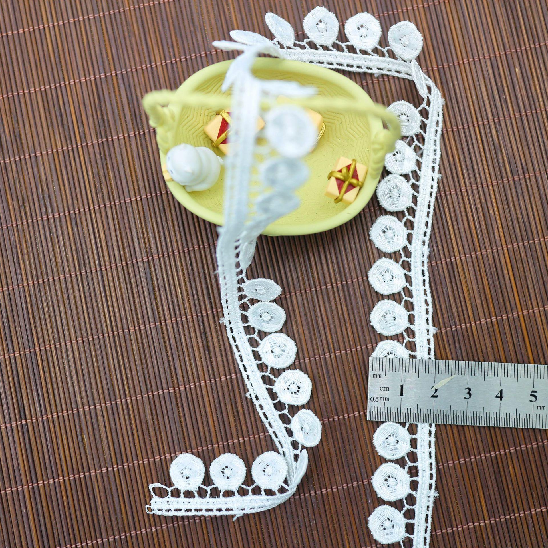 Кружевные Аксессуары, Белое Водорастворимое Вышитое Кружево из Полиэстера для Ципао, Платье-Ожерелье, Аксессуары для Одежды YJ96521