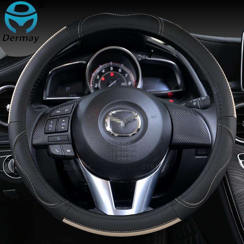 Per Mazda 2 Mazda Demio 2002~2022 Coprivolante Auto in Vera Pelle Pelle di Mucca Accessori Auto Sportivi