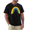 Bow Rainbow Color Tshirt Breathable Mesh Panel Tshirt