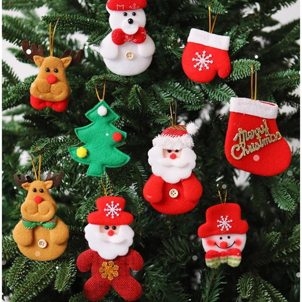 Felt Ornaments Christmas Tree Decoration Convenient Hanging Reindeer Pendant Santa Claus Design Christmas Tree Hanging
