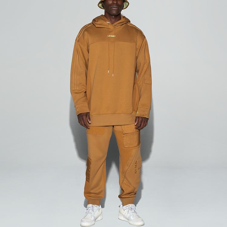 Adidas Originals X Ivy Park Clover Collaboration Hoodie With Solid Patchwork Detail Men Hoodies Wheat-Brown GT9088