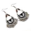Versatile Retro Ethnic Multi-Element Earrings: Seed Beads, Wood & Oil-Rubbed, Triangle & Fan Shapes, Metal Ball Accessories