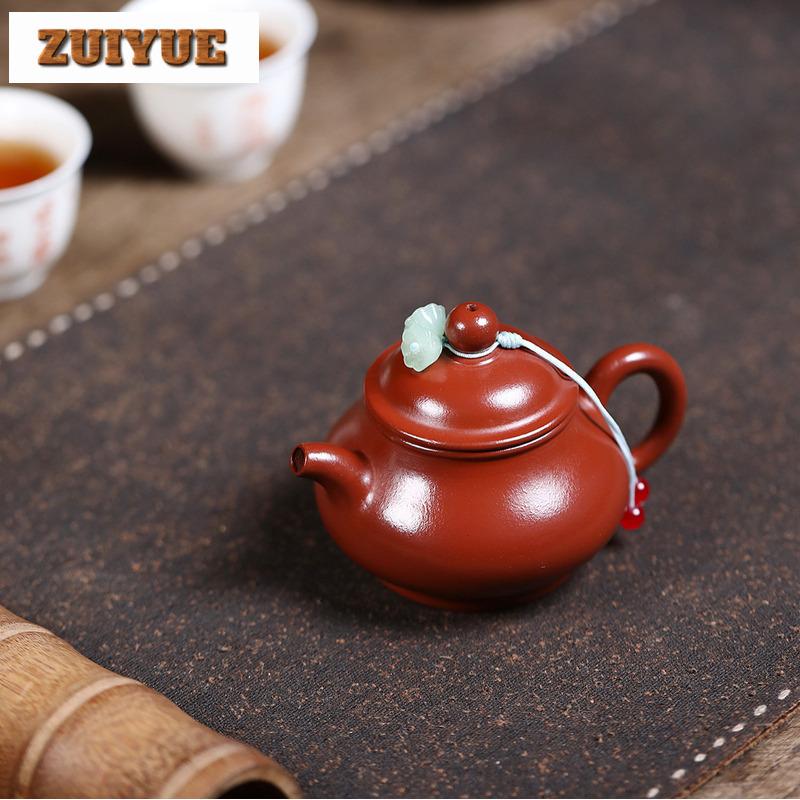 95ml Autentiska Yixing Lila Lera Tekannor Handgjord Pan Pot Rå Malm Dahongpao Lera Vattenkokare Kinesisk Zisha Teservis Cha Tillbehör