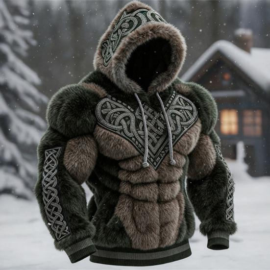 Чоловічий светр-худі з капюшоном на шнурку, з довгим рукавом, 3D цифровий принт, вуличний стиль, повсякденний, для тренувань