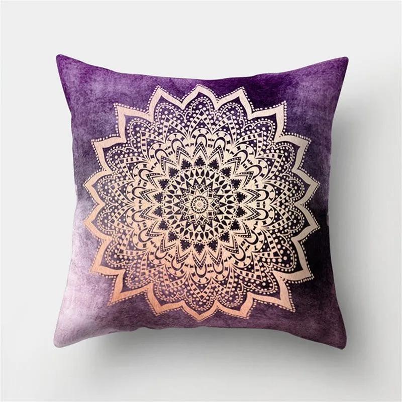 Mandala Pattern Decorative Polyester Cushion Cover Sofa Decorative Pillow Cover Pillow Protectors For Sofa Car Home Decor