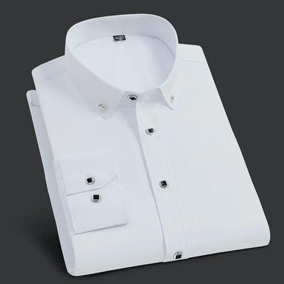 Yeni Erkek Uzun Kollu Düğmeli Gömlek: İş Düz Renk Kore Slim Fit Profesyonel Günlük Giyim