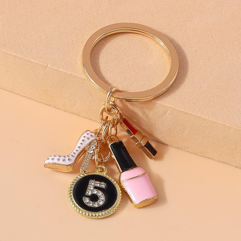 New Enamel Women Girls Mini Higheel Handbag Keychain Lipstick Key Rings Pendant for Key Holder Handbag Decor DIY Jewelry Gifts