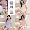Womens Summer Sleep Suit With Round Neck Short Sleeve Top And Shorts For Relaxed Lounge Wear