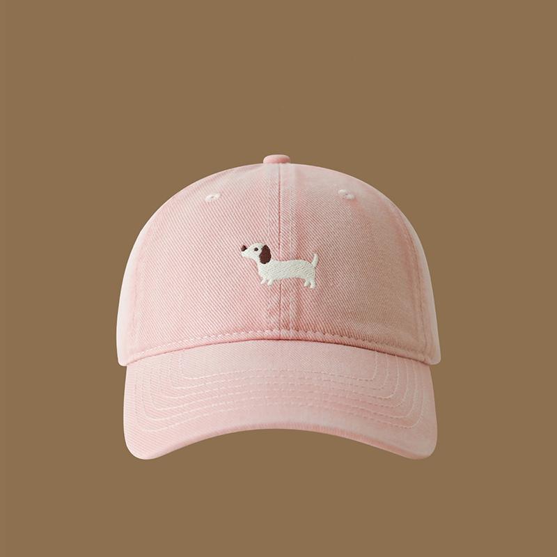 Nuovo Berretto da Baseball in Cotone Lavato con Ricamo di Bassotto Moda Donna Regolabile Tesa Larga Berretto Trucker Outdoor Uomo Berretti Snapback
