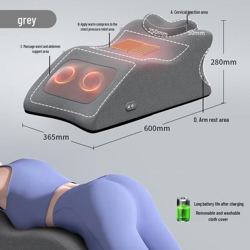 Aux Multi-functional Heating Massage Backrest Pillow CN Plug (adapter Included)