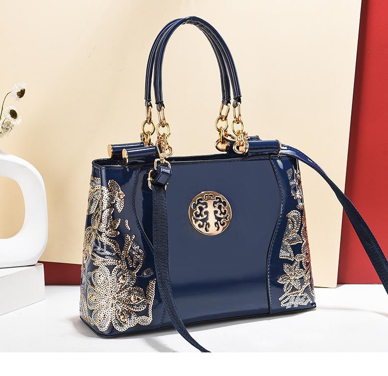 Aliwood Embroidery Női Táska Európa Divatos Luxus Kézitáskák Bőr Válltáskák Nagy kapacitású Női Crossbody táskák