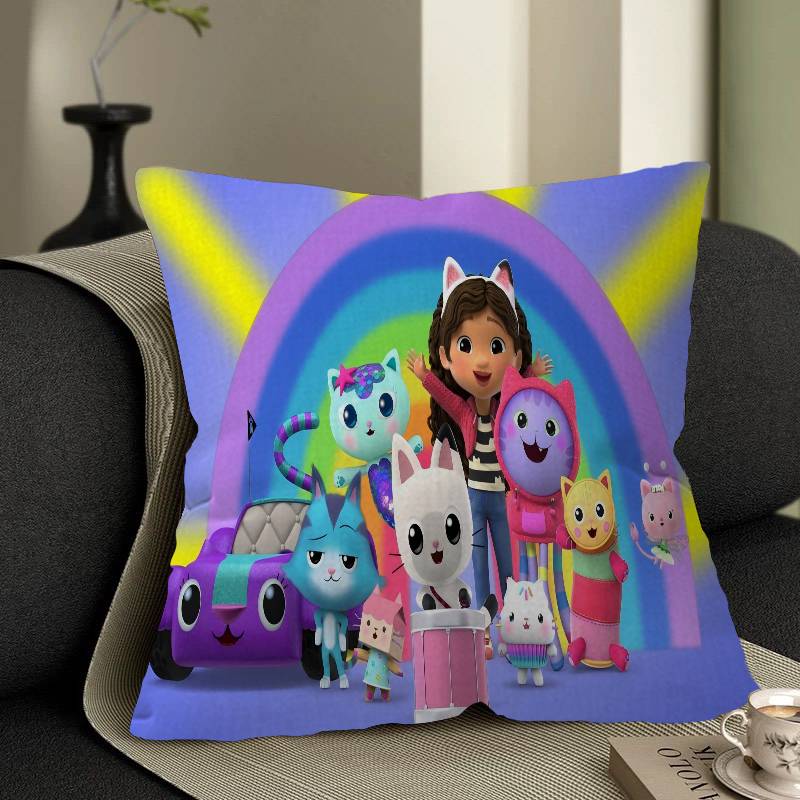 G-Gabbys D-Dollhouse Stitch Lucky Dragon Pillow Cover Sofa Cushion Cover Home Room Decoration Children Gift