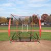 7x7 Ft Baseball Softball Practice Net, Portable Baseball Training Net for Hitting Batting Catching Pitching, Backstop Baseball Equipment with Bow