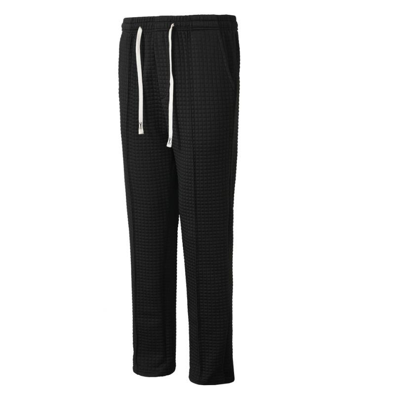 Spring and Autumn Casual Pants Men's Elastic Waist Loose Sports Waffle