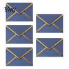 Stiff Double Offset Paper 5Pcs Western Style Envelopes with Gold Foil Trim, Invitation Morandi Color for Wedding, Greeting Cards, Business Letters,