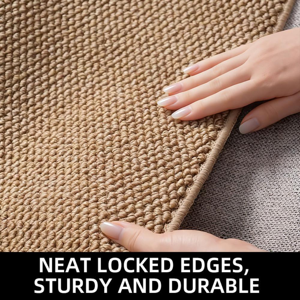 Non-slip Imitation Sisal Rug Wear Resistant No Shedding Machine Washable Woven Floor Mat For Kitchen Cuttable Hallway Balcony