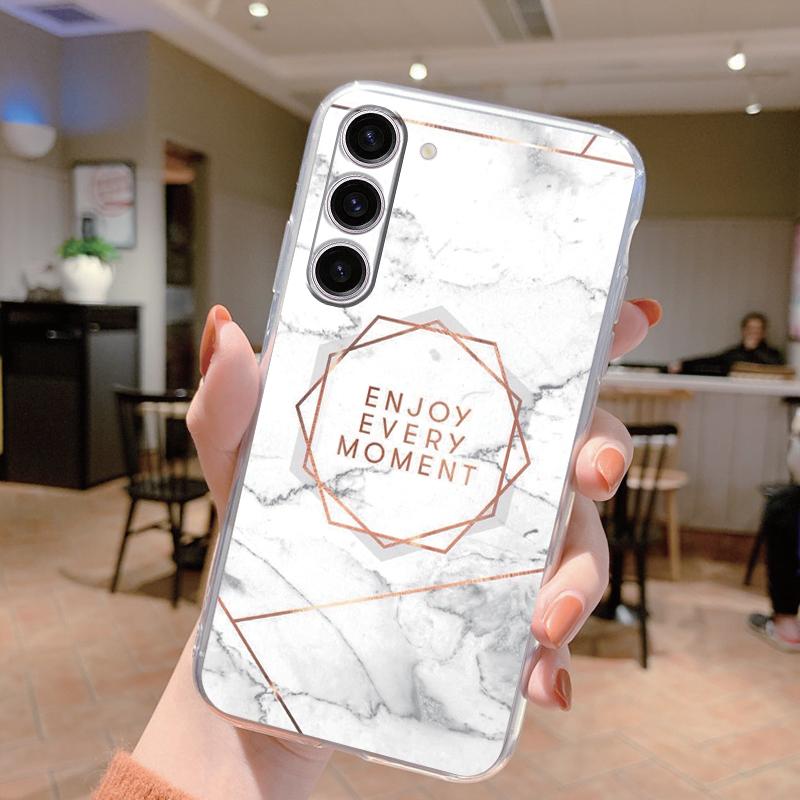 For Samsung Galaxy S24 Case S24 Plus S 24 Ultra Phone Cover Marble Clear Coque Soft TPU Fundas For Samsung S25 FE S25+ Shell