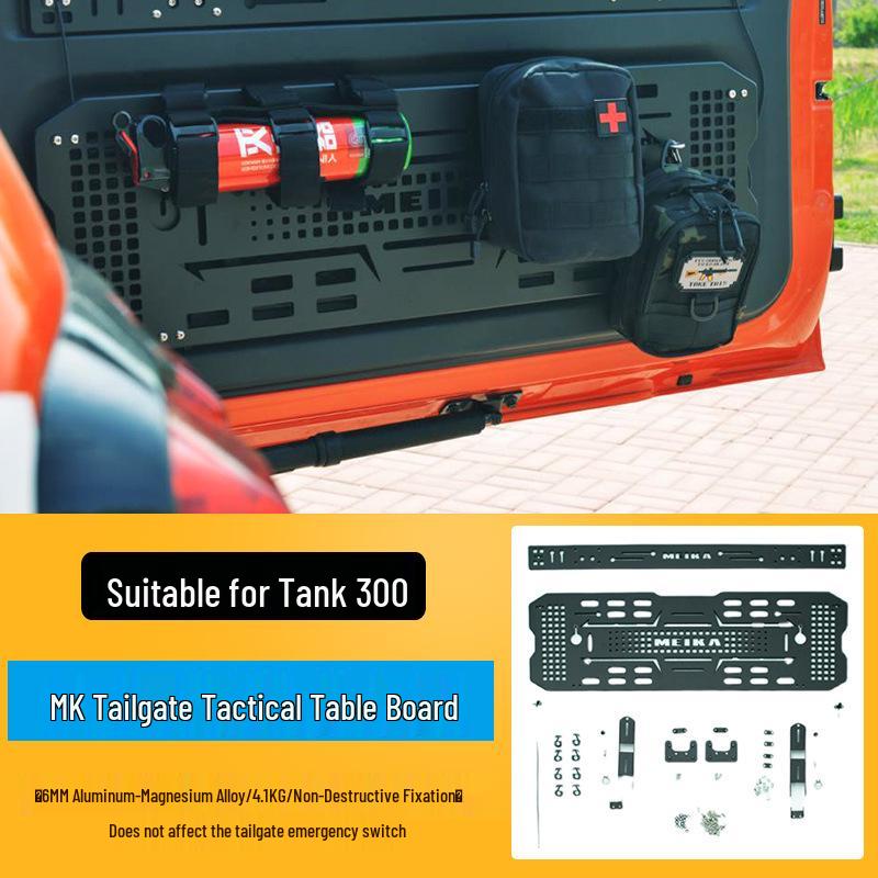 Fits Tank 300: Tailgate Storage Rack & Folding Table Extension for Trunk Off-Road Use