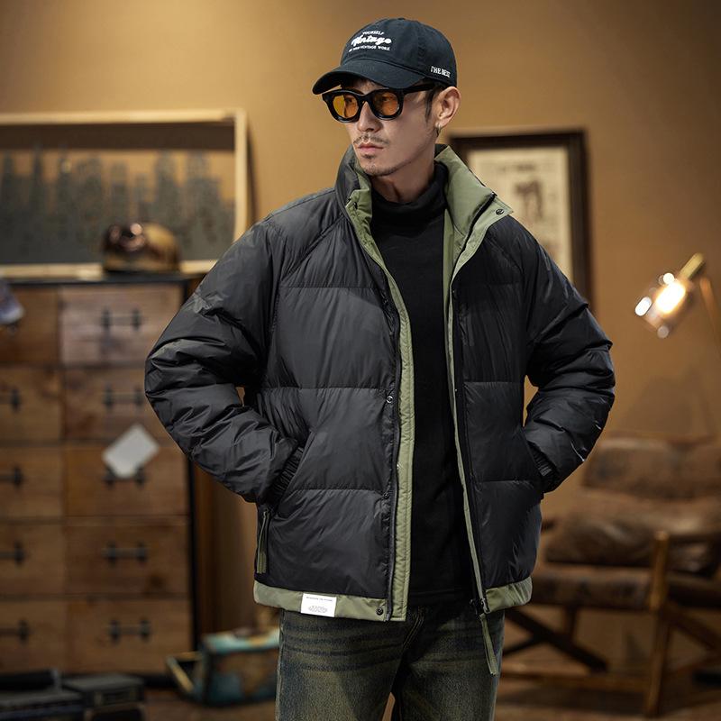 2025 Men s Retro Trendy Winter Short Down Jacket - Thickened 90% Duck Down Coat XL fits 140-160 jin