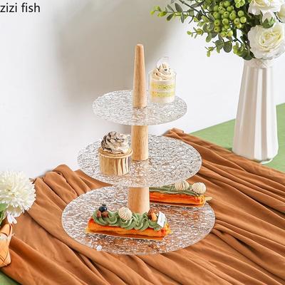 Einfachheit Acryl Dreistöckiger Kuchenständer Dessert Dim Sum Ausstellungsständer Snack Tablett Haushalt Kreatives Spezialitäten Geschirr