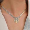 Simple stainless steel Tree of Life snake bone chain clavicle necklace, gold