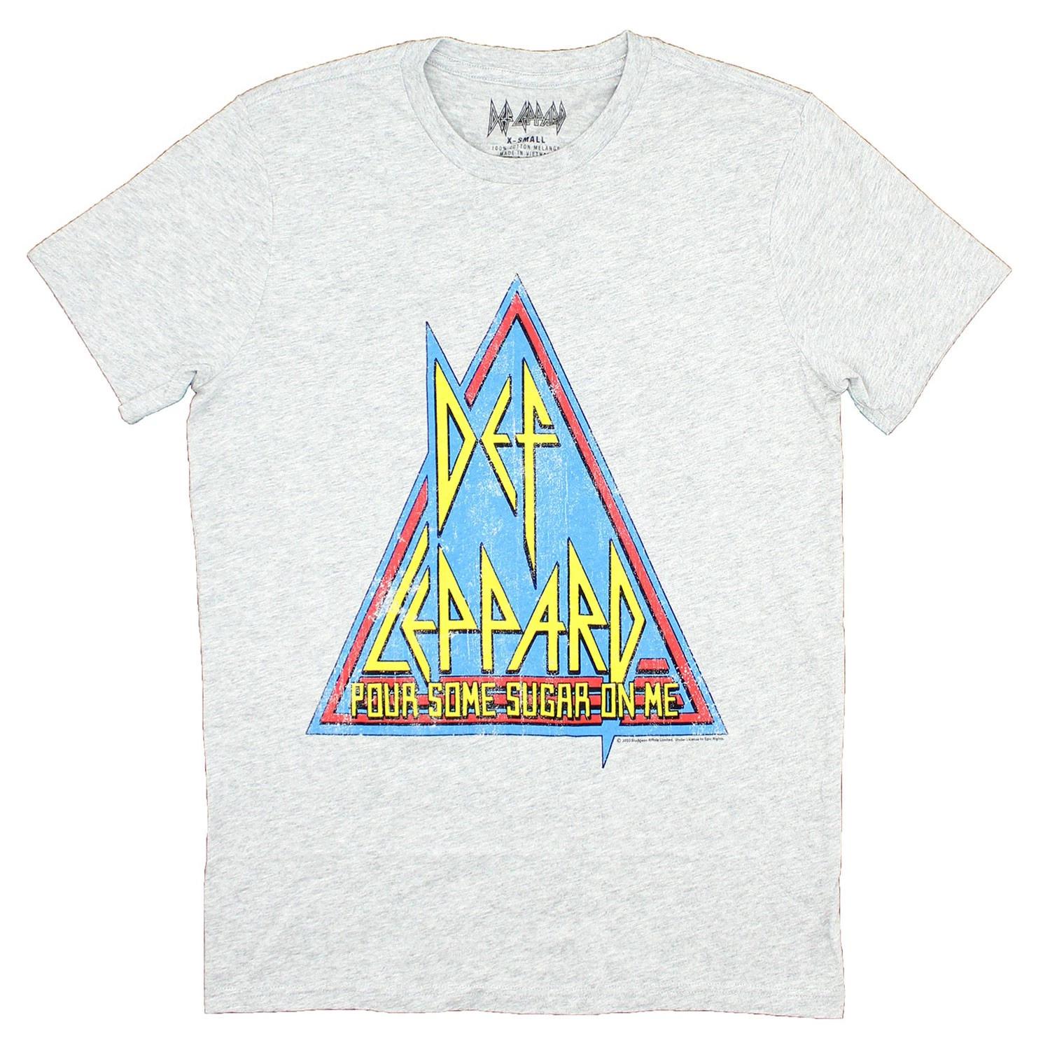 Men s Def Leppard Sugar on Heather Gray Tee T-shirt Small Heather Gray XL