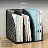 Metal Desktop document Organizer, Multicompartment Rack, Office Storage Shelf, Black/ivory,