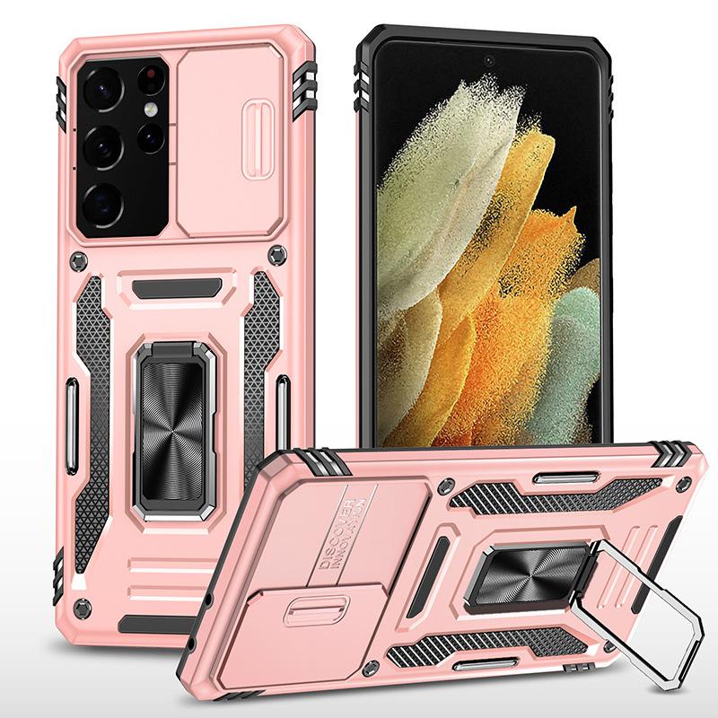New Model Is Suitable for Samsung S25 Ultra Multi Function Ring Holder Mobile Phone Case S22 Guest Armor Anti Fall Case