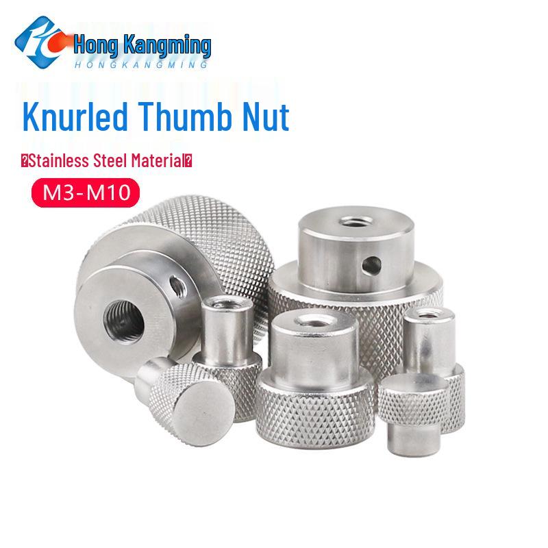 Hongkangming Stainless Steel Knurled Hand-Twist Nut for M3-M12.