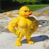 1pc Muscle Duck Statue - 3D Desktop Decor, Cute Bookshelf Whimsical Figurine, Multifunctional Indoor/Outdoor Decoration