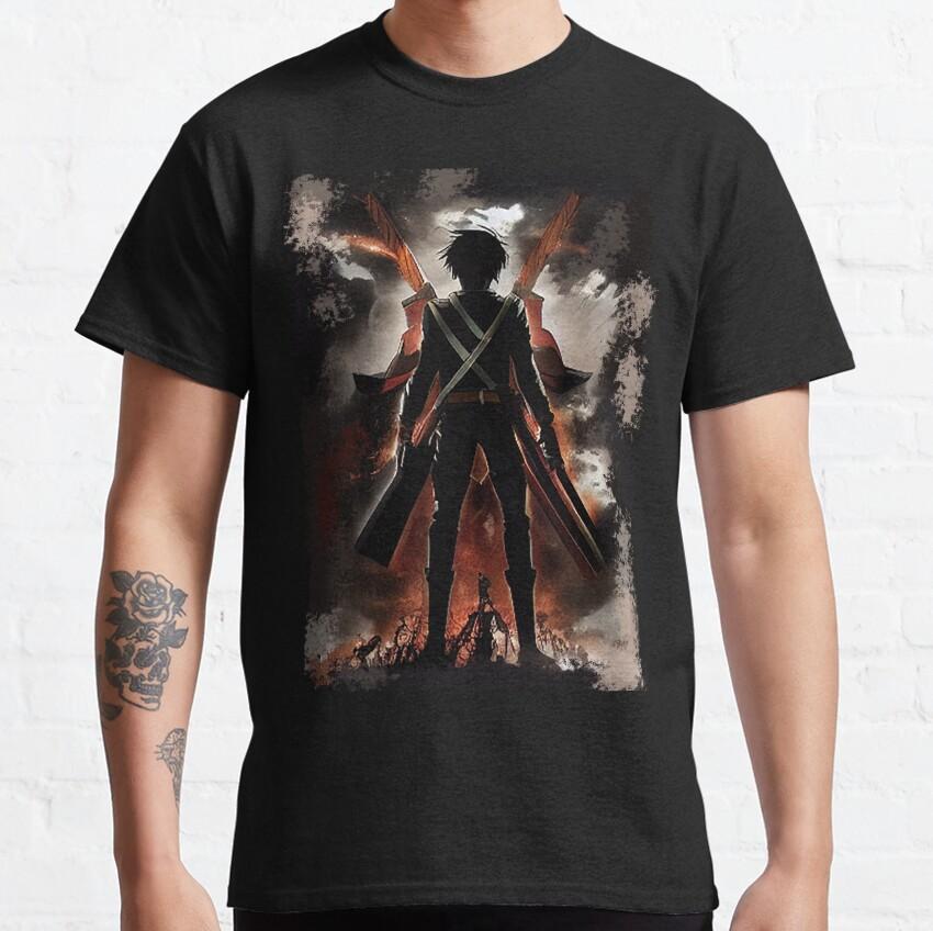 Shingeki No Kyojin Mikasa Żołnierz Ackerman Attack On Titan Shingeki Mang Krótki Rękaw AOT Koszulka Anime dla mężczyzn Bawełna 6XL Góra