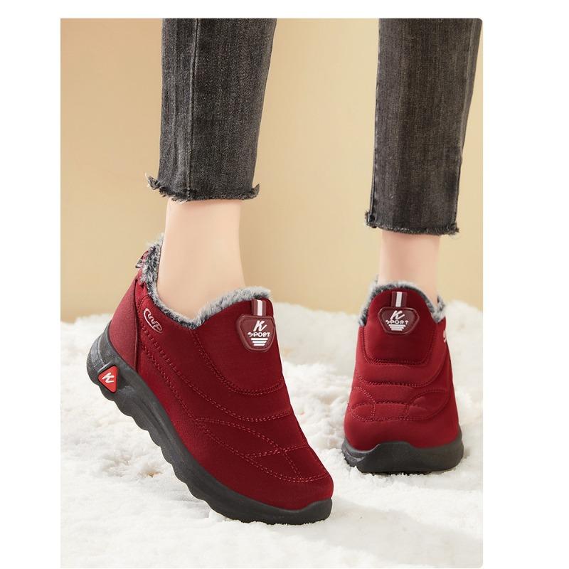Fashion Mid To Old Age Cotton Shoes In Autumn and Winter Thick Plush  High Top Insulation  Soft Insulation  Comfortable Walking